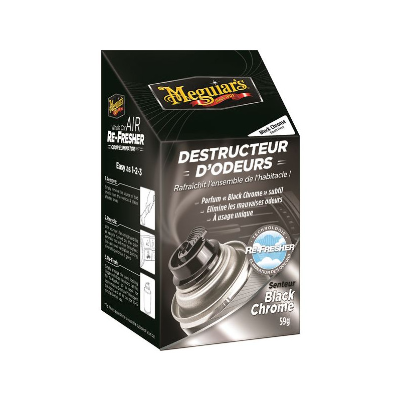 Meguiar's G181302 Destructeur d'odeurs - Parfum Black Chrome Meguiar's G181302 Destructeur d'odeurs - Parfum Black Chrome