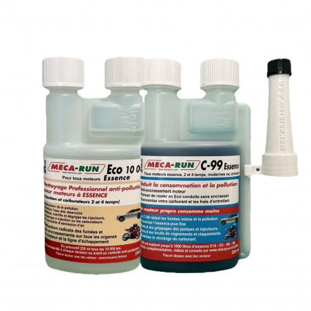 MecaRun Pack Décrasse Essence - Kit Complet Nettoyage Moteur Essence 2 Produits