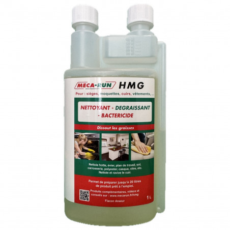 Mecarun HMG 1 Litre - Nettoyant Dégraissant Bactéricide Multi-Usages - Solution Concentrée Polyvalente