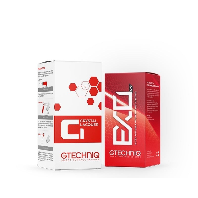 Gtechniq Kit C1 Crystal Lacquer et EXO 30ml/50ml - Kit Traitements Céramiques Professionnel Facile d'Application