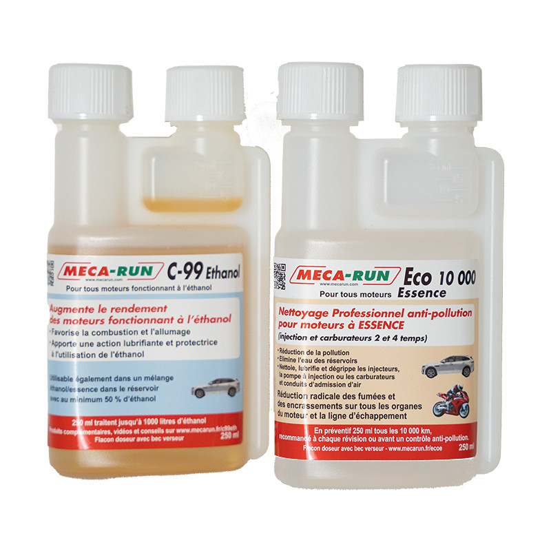 MecaRun Pack Décrasse Ethanol E85 - Kit Complet Nettoyage Moteur Diesel 2 Produits