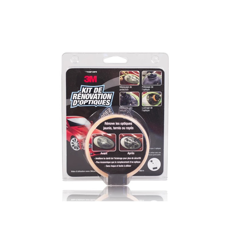 Kit de Rénovation Optiques 3M 39073 - Kit DIY Rénovateur Phares Polycarbonate pour Perceuse