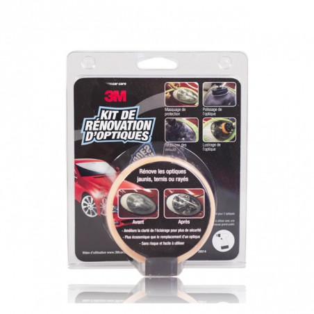 Kit de Rénovation Optiques 3M 39073 - Kit DIY Rénovateur Phares Polycarbonate pour Perceuse