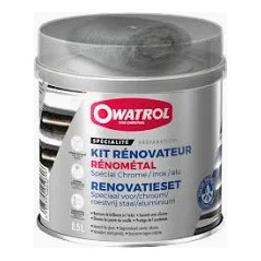 Owatrol Renometal 500ml - Kit Rénovateur Chrome Inox Aluminium avec Laine d'Acier