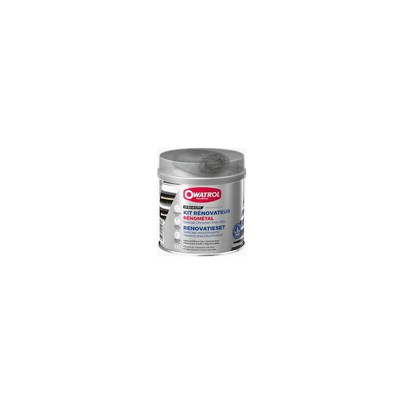 Owatrol Renometal 500ml - Kit Rénovateur Chrome Inox Aluminium avec Laine d'Acier