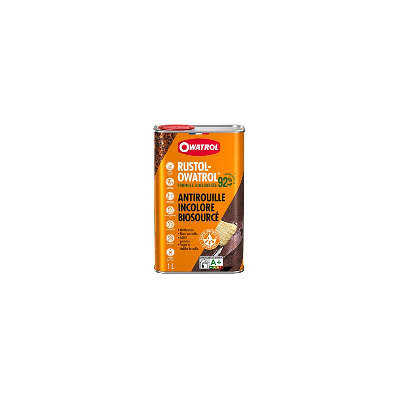 Owatrol Rustol 92 Biosourcé 1 Litre - Antirouille Éco-Responsable Professionnel Auto et Moto