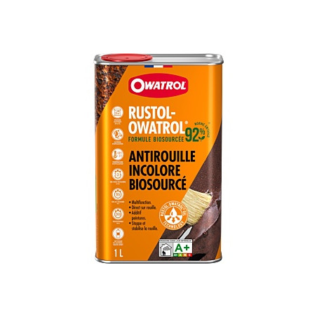 Owatrol Rustol 92 Biosourcé 1 Litre - Antirouille Éco-Responsable Professionnel Auto et Moto