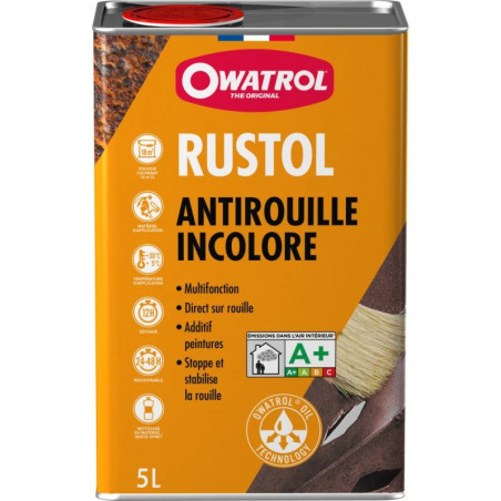Owatrol Rustol 5 Litres - Antirouille Metaux Incolore Multifonction Professionnel Auto et Moto