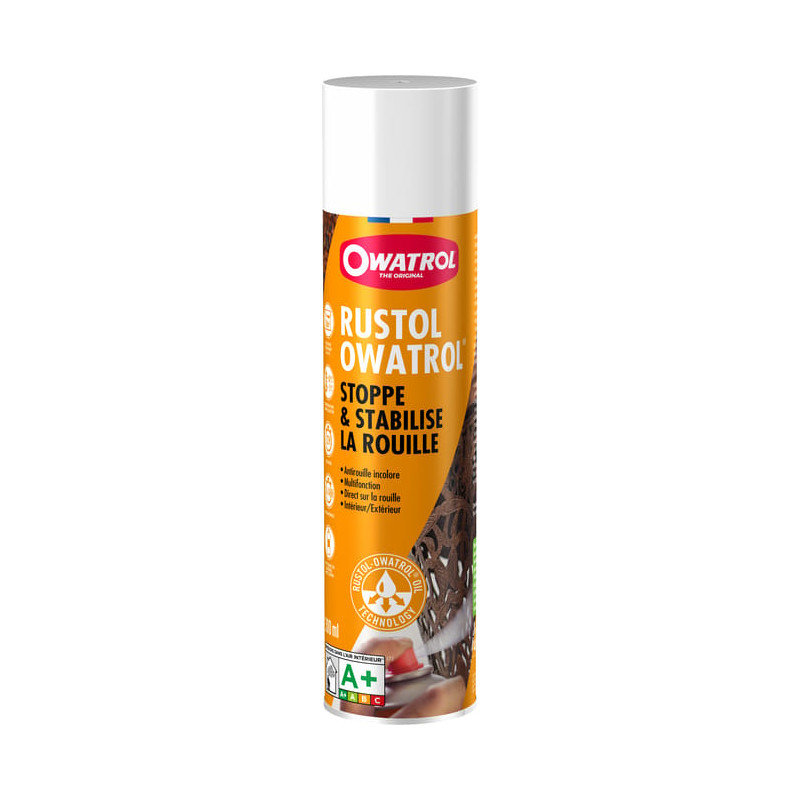 Owatrol Rustol Aérosol 300ml - Antirouille Metaux Incolore Spray Professionnel Auto et Moto