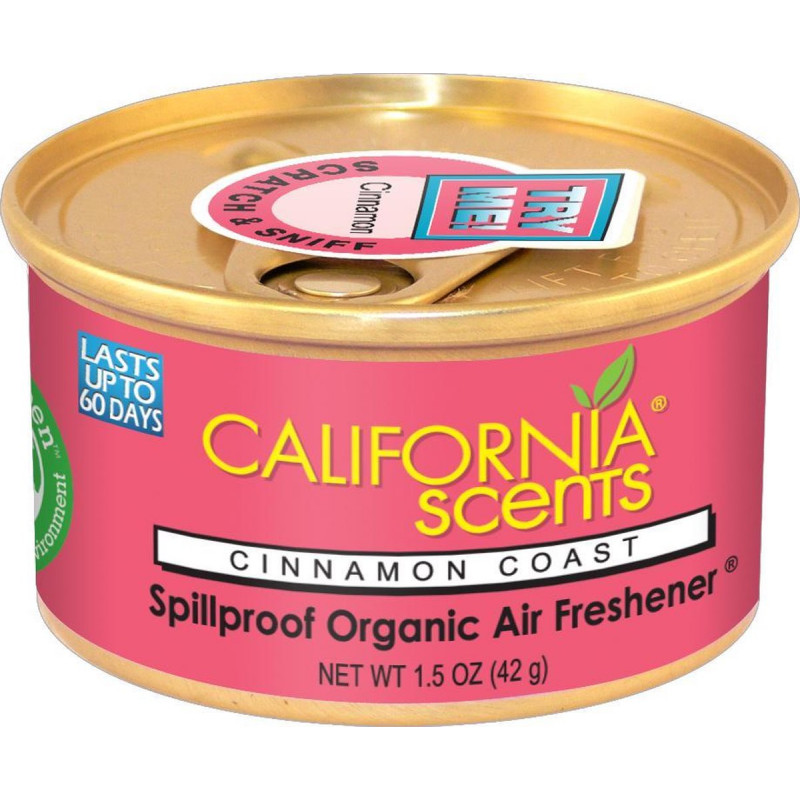 California Scents Cinnamon Coast - Parfum Voiture Longue Durée Senteur Cannelle California Scents Cinnamon Coast - Parfum Voiture Longue Durée Senteur Cannelle