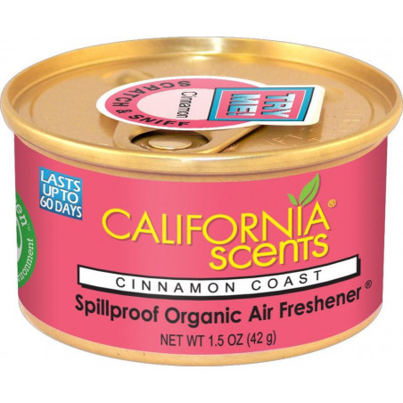 California Scents Cinnamon Coast - Parfum Voiture Longue Durée Senteur Cannelle