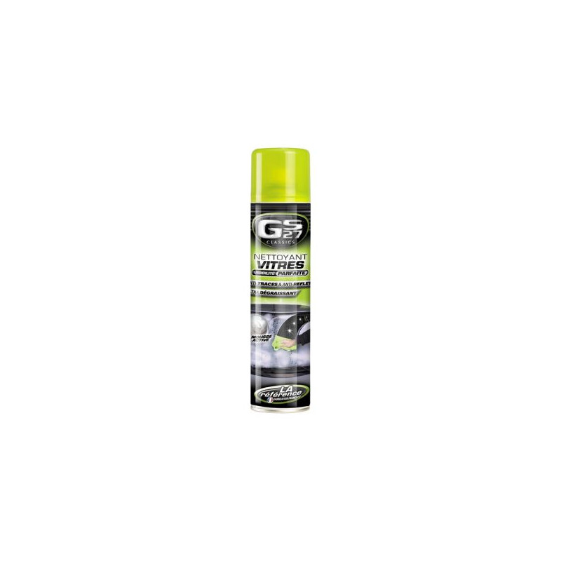 GS27 NETTOYANT VITRES ANTI-BUEE 250ML - Formule Mousse Active pour Visibilité Parfaite et Odeur Pomme