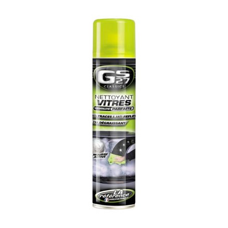 GS27 NETTOYANT VITRES ANTI-BUEE 250ML - Formule Mousse Active pour Visibilité Parfaite et Odeur Pomme