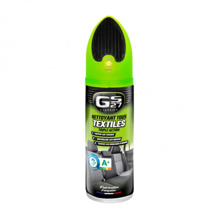 GS27 NETTOYANT TOUS TEXTILES TRIPLE ACTION 400ML - Mousse Active avec Brosse Désincrustante