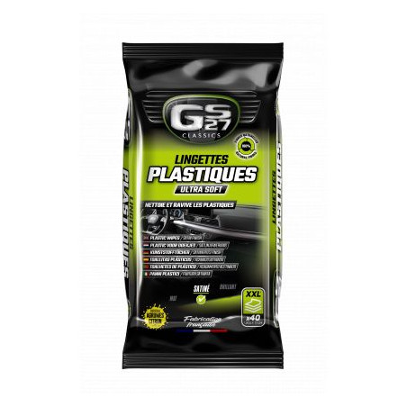 GS27 CLASSICS LINGETTES PLASTIQUES FINITION SATINEE 40 UNITES XXL - Nettoyage et Soin des Plastiques Intérieurs Voiture