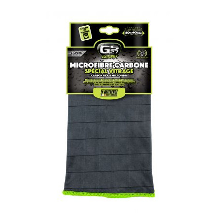 GS27 MICROFIBRE CARBONE SPECIAL VITRAGE 50X40 CM - Chiffon Microfibre pour Nettoyage des vitres et Pare-Brise Voiture