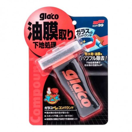 Glaco Glass Compound Roll On 100ml - Polish Vitrage de Préparation aux Traitements Hydrophobes Anti-Pluie pour Pare-Brise