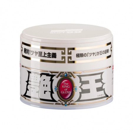 Soft99 The King of Gloss White 300g - Cire Synthétique Haute Brillance pour Carrosseries Voitures et Motos Peintures Claires