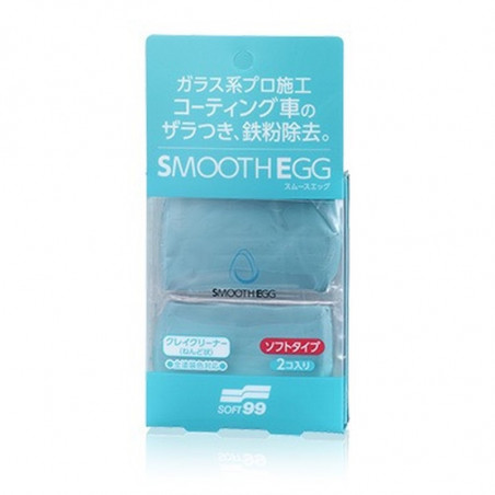 Soft99 Smooth Egg Clay Bar Pack 2x50g - Barre d'Argile Décontaminante Japonaise Douce pour Carrosserie Voitures et Motos