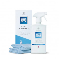 Autoglym Rapid Aqua Wax Complete Kit 500ml - Cire Carnauba Rapide en Application sur Carrosserie Voiture Mouillée + Microfibre