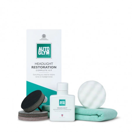 Autoglym Headlight Restoration Complete Kit - Kit Professionnel de Renovation des Phares Polycarbonate avec Perceuse