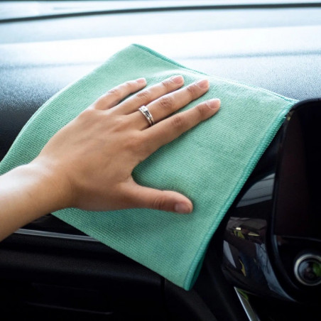 Autoglym Hi-Tech Interior Microfibre Green 40x40cm - Microfibre Professionnelle Spécial Nettoyage Intérieur Voiture