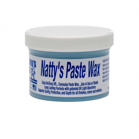 Poorboys World Natty's Paste Wax Blue 8oz - Cire de Carnauba Premium pour Peintures Couleurs Foncées