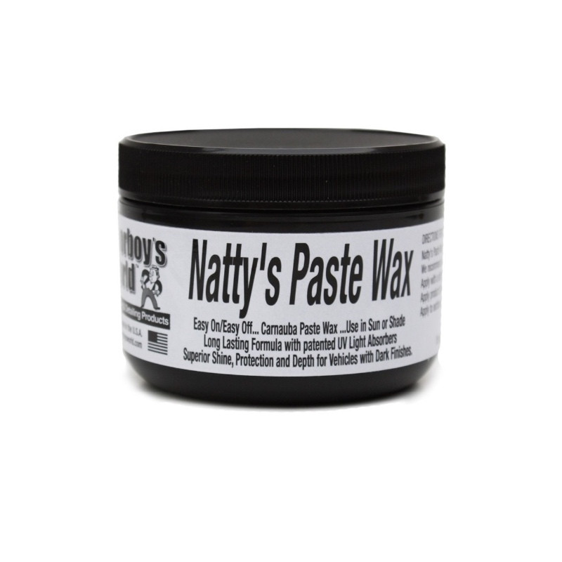 Poorboys World Natty's Black Paste Wax 8oz - Cire Carnauba Premium Spécialisée Véhicules Noirs