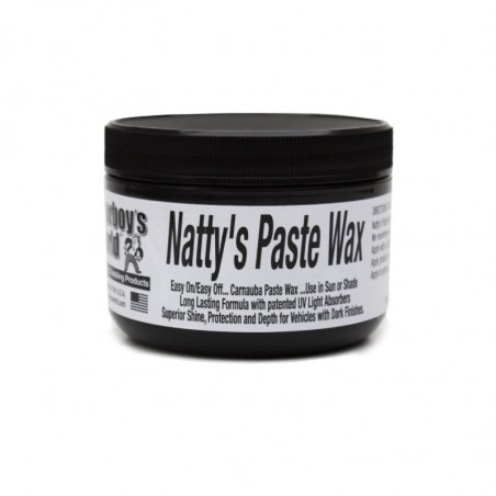 Poorboys World Natty's Black Paste Wax 8oz - Cire Carnauba Premium Spécialisée Véhicules Noirs