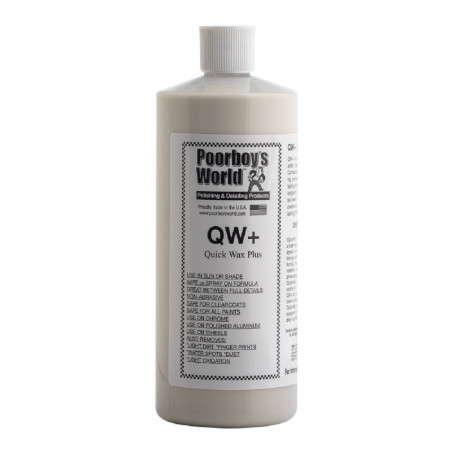 Poorboy's World QW+ Quick Wax 473ML - Cire Carnauba Express en Spray pour Carrosserie Auto et Moto