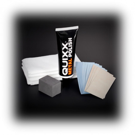 Kit de Restauration Métallique Quixx - Pâte de Polissage Haute Performance pour Chrome et Aluminium Voiture et Moto