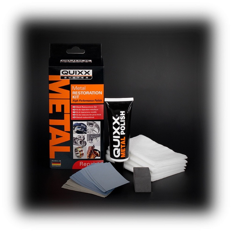 Kit de Restauration Métallique Quixx - Pâte de Polissage Haute Performance pour Chrome et Aluminium Voiture et Moto