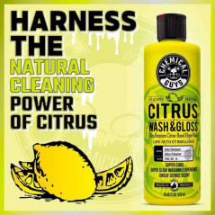 Chemical Guys Citrus Wash and Gloss 473ml - Shampoing Agrumes Hyper-Concentré avec Brillance