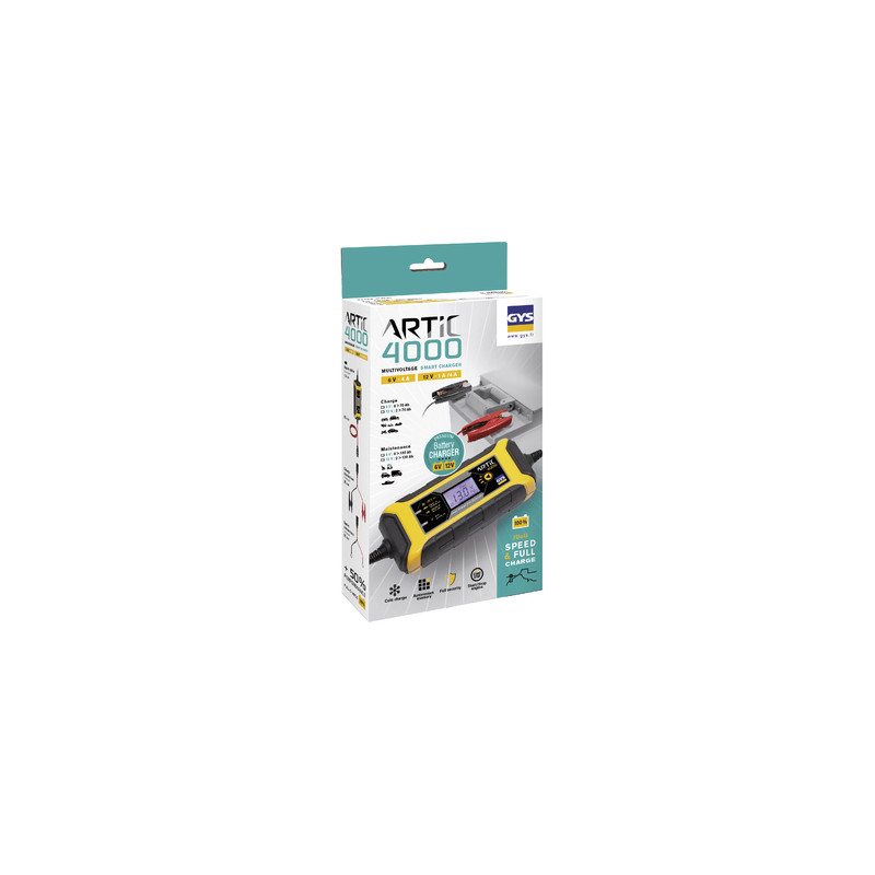 GYS Artic 4000 - Chargeur et Maintien de Charge Batterie Automatique 6V/12V Intelligent